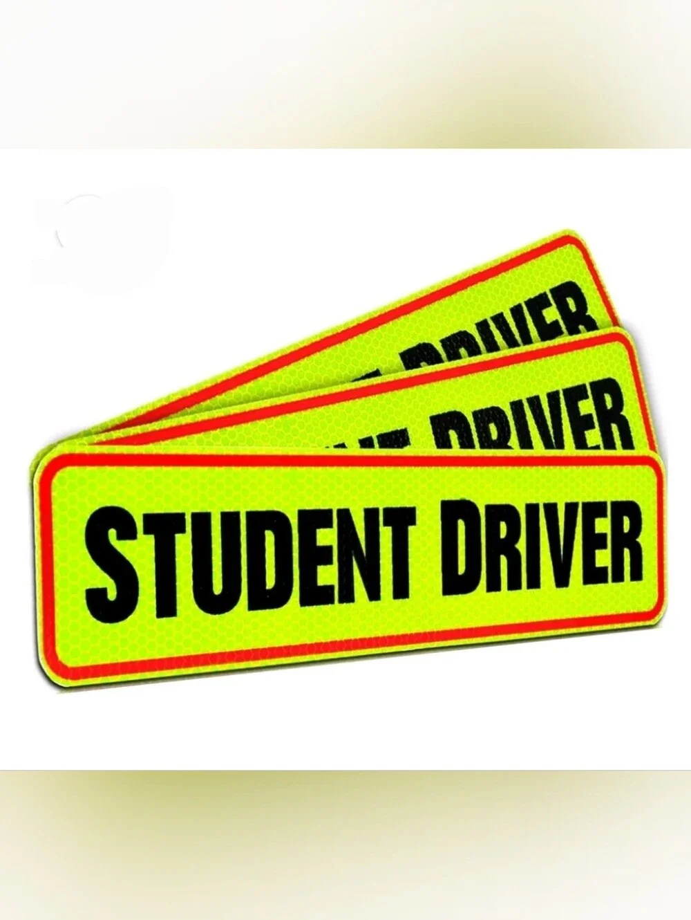 3 Pack Student Driver Car Magnets 12x3 Reflective Yellow Safety Signs New